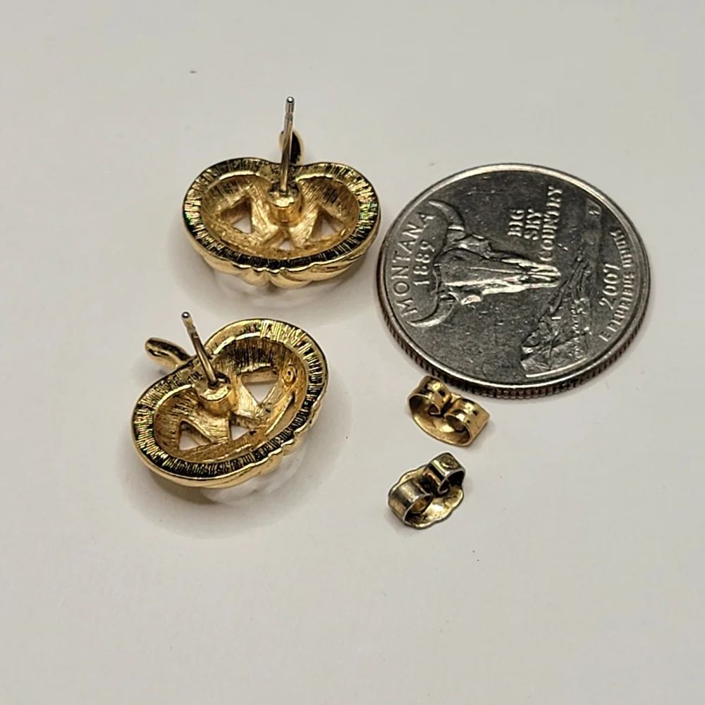 Vintage Gold Jack-o-lantern Halloween Earrings | Avon